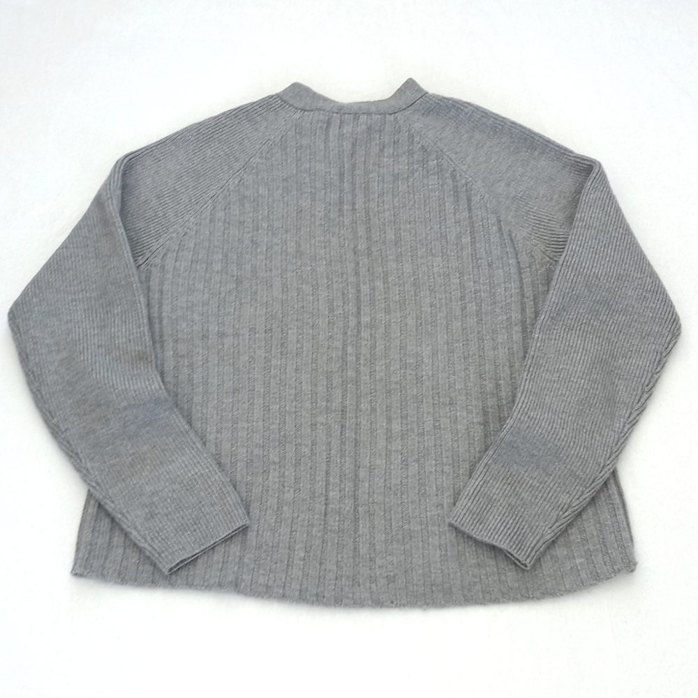 *Relisted* Be Women's Merino Wool Grey Open Cardigan Sweater Patch Elbow M - Picture 9 of 11